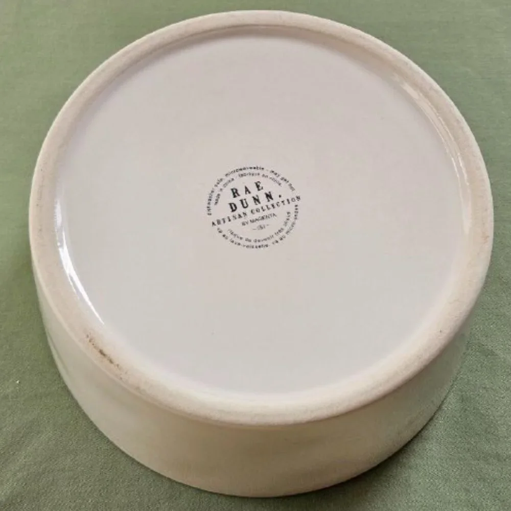 6" Rae Dunn Chow Down Pet Bowl Dish‎ White/Cream & Red Color Medium Size - Picture 9 of 9